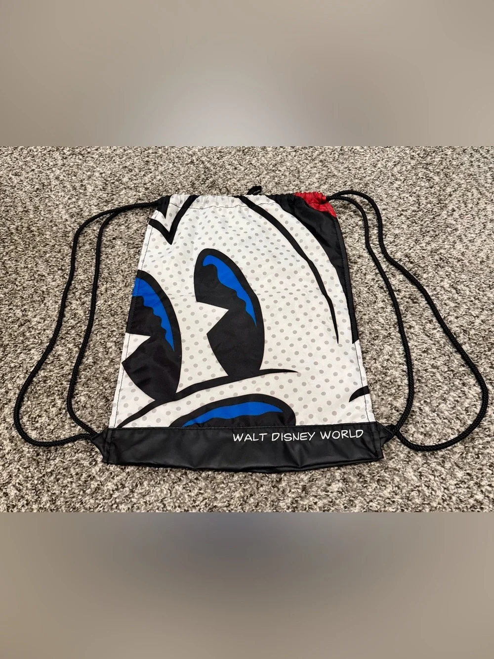 Disney Yellow Black White Mini Mouse Reverse Mickey Mouse Drawstring Bag